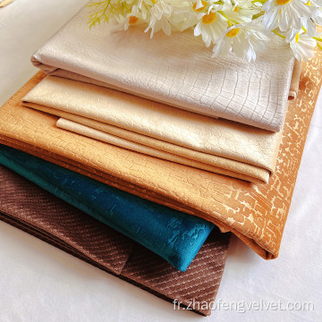 Tissu en velours de rideau en relief en polyester